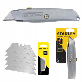 NÓŻ METALOWY Z OSTRZEM TRAPEZOWYM I 8 OSTRZAMI