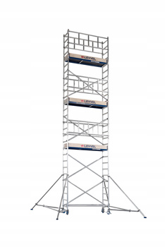 RUSZTOWANIE ALUMINIOWE JEZDNE 9M LEVVEL SOLID 42 ELEMENTY RUSZTOWANIA