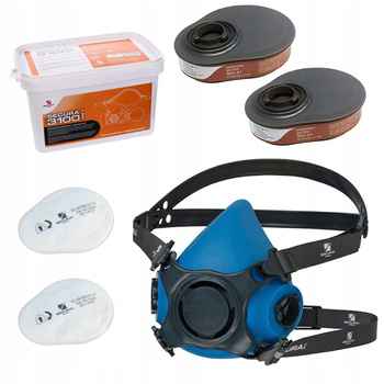 MASKA PRZESIWPYŁOWA P2 SECURA 3100 LAK Z WYMIENNYMI FILTRAMI