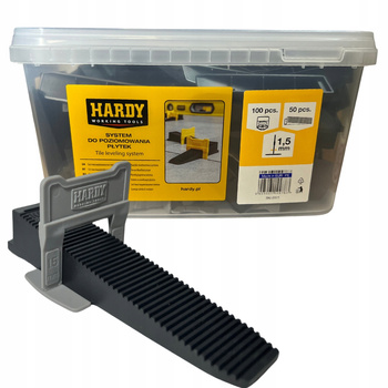 HARDY Klipsy 1,5mm 100szt+kliny 50szt wiaderko