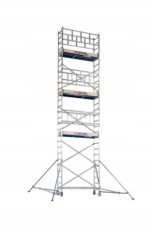 RUSZTOWANIE ALUMINIOWE JEZDNE 9M LEVVEL SOLID 42 ELEMENTY RUSZTOWANIA